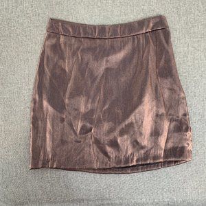 Brand New Do+Be Bronze Metallic Mini Skirt Medium Side Zipper Closure Party Club